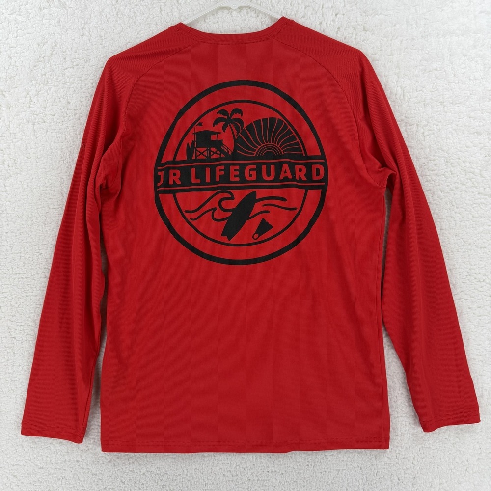 Florence Marine X Shirt Mens Small Red Long‎ Sleeve JR Lifeguard Rash Guard